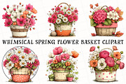 Whimsical Flower Basket Clipart, an Illustration by OK Design (Thumbnail 2 of 6)