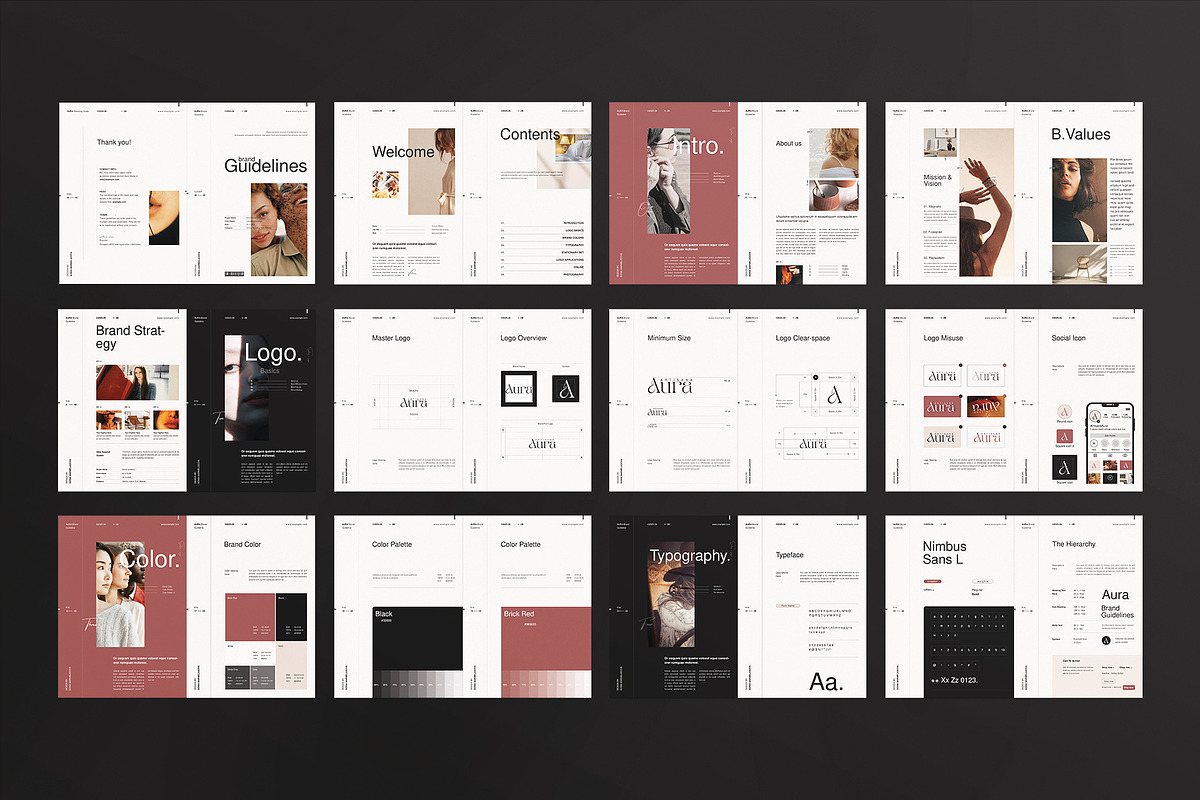 AURA | Brand Guidelines Template, a Brochure Template by ArtisanaAura (Photo 19 of 20)
