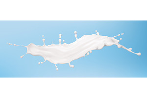 Milk wave splash dynamic motion, a Food Illustration by art PVP - market