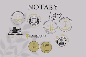 CANVA NOTARY LOGOS TEMPLATE, a Branding & Logo Template by Daring Digies