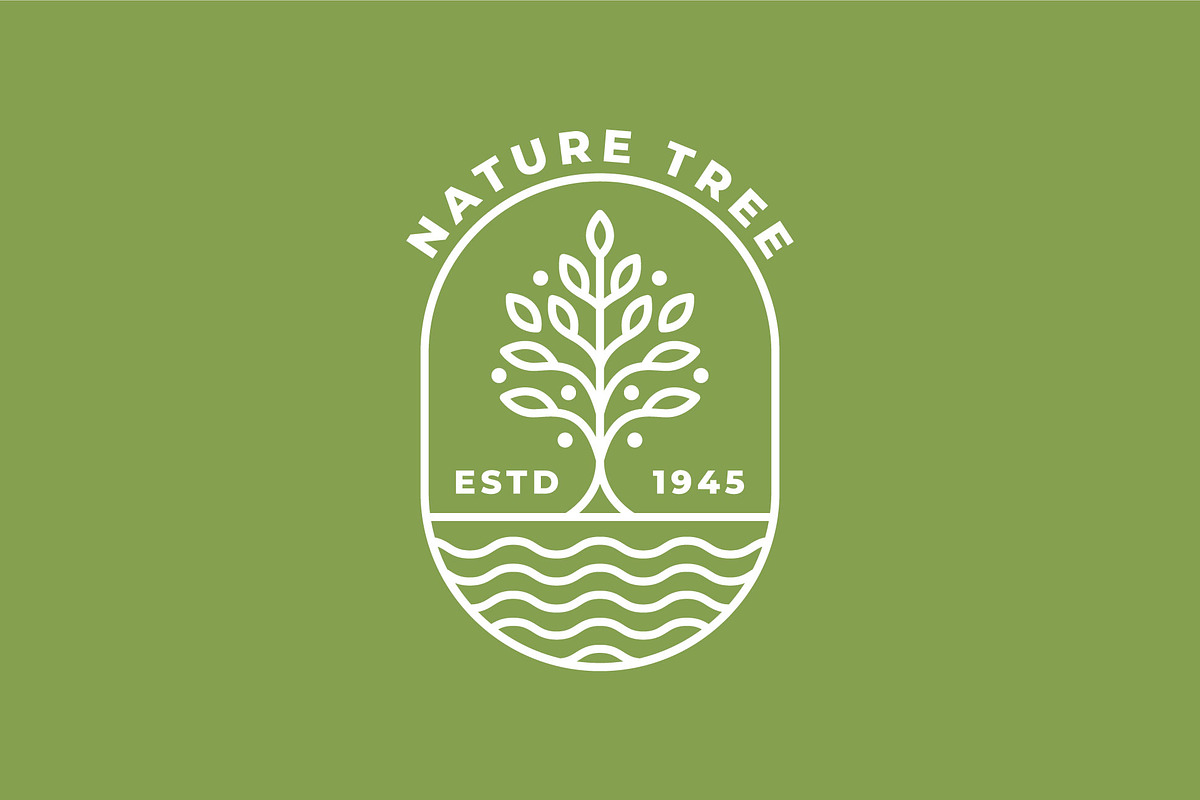 natural trees line art badge logo, a Branding & Logo Template by Blazybone (Photo 1 of 2)