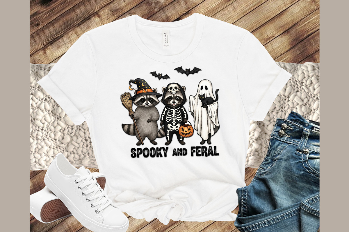 Creepy Cute Raccoon Ghost Png, an Illustration by Sublimation Artist (Photo 4 of 9)
