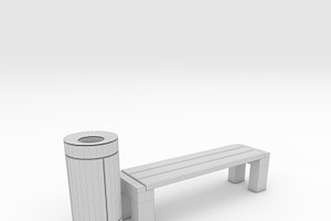 3D Model Bench Park 37