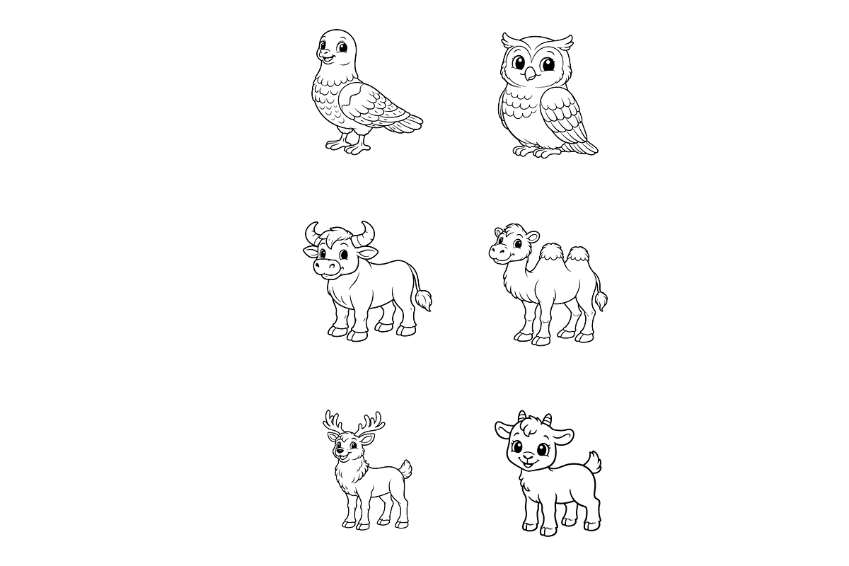 15 Cute Kawaii Animal Coloring Pages, an Animal Illustration by Annudesign (Photo 4 of 9)