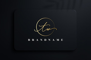 Letter TW Handwritten Signature Logo