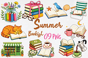 Summer Bookish PNG Bundle, a Seasonal Illustration by Daily.Designs (Thumbnail 1 of 4)