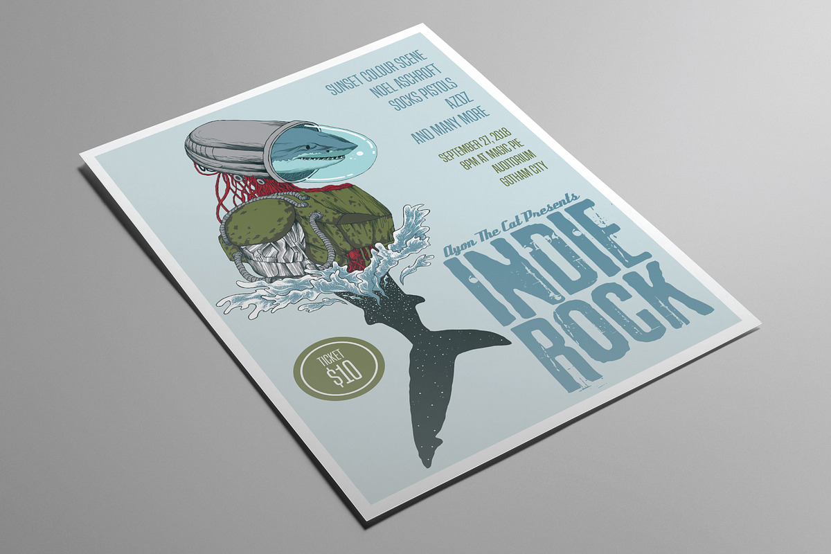 Shark Cyborg Vector Art Flyer, a Flyer Template by ashenterprise (Photo 2 of 3)
