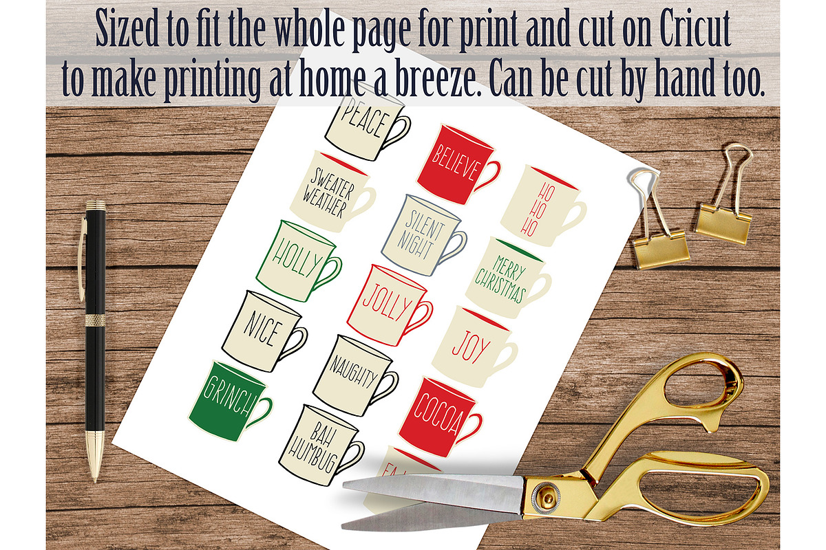 Coffee Lover's Christmas Clipart, a Seasonal Illustration by AlexandHer Digital Art (Photo 3 of 4)