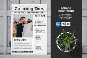 Newspaper Wedding Program V1041, a Flyer Template by Template Shop