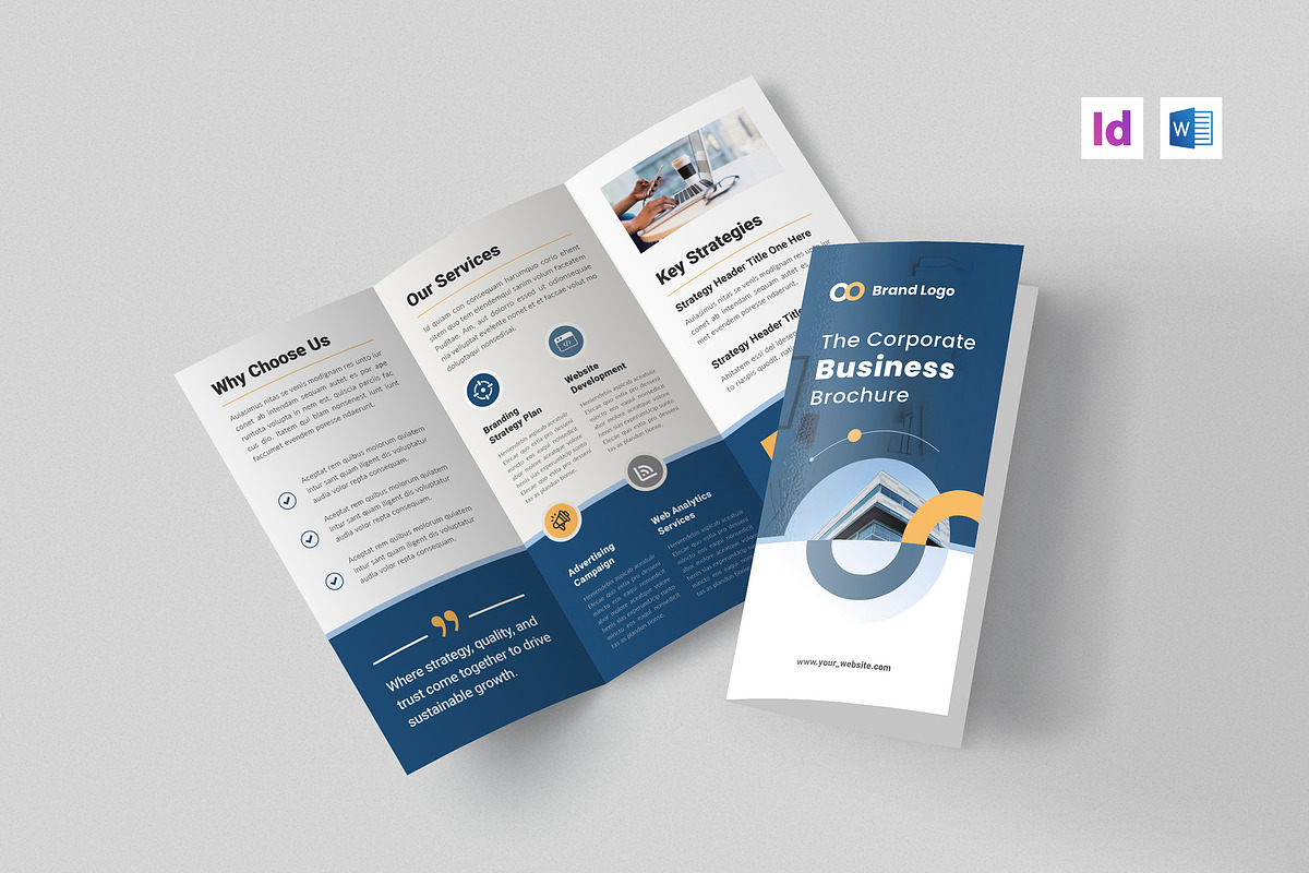Corporate Tri-Fold Brochure Template, a Brochure Template by Creativity-Design (Photo 1 of 4)