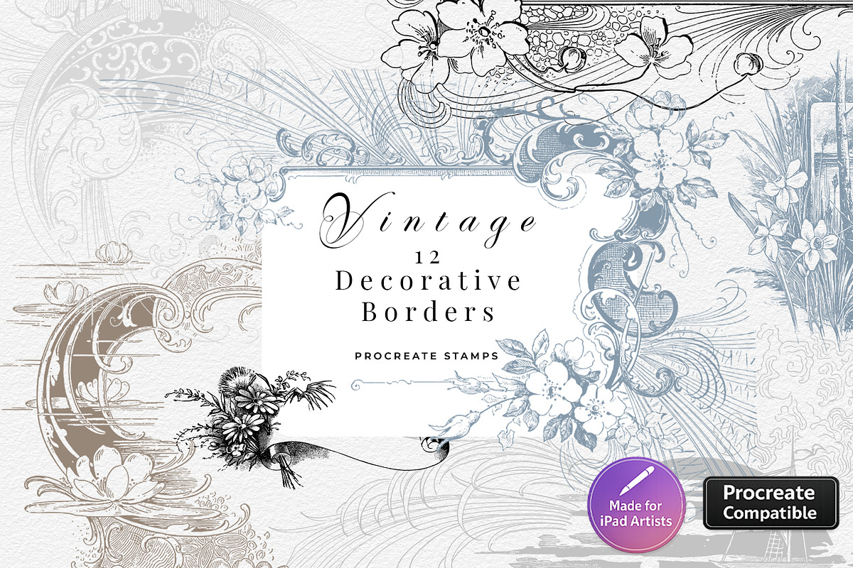 Procreate Decorative Borders, a Brush Add-On by AW Studios (Photo 1 of 7)