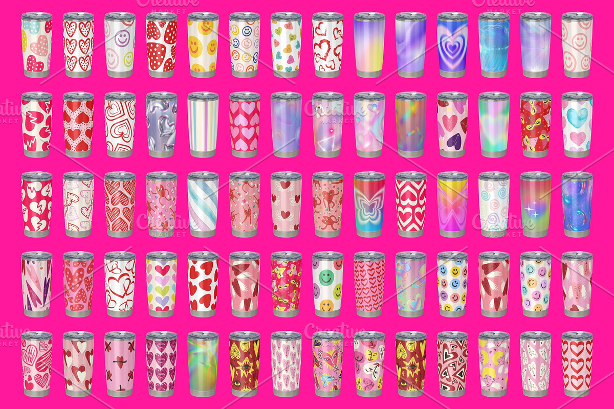 Valentine Tumbler Design Bundle, a Print Template by Art's and patterns (Photo 2 of 2)