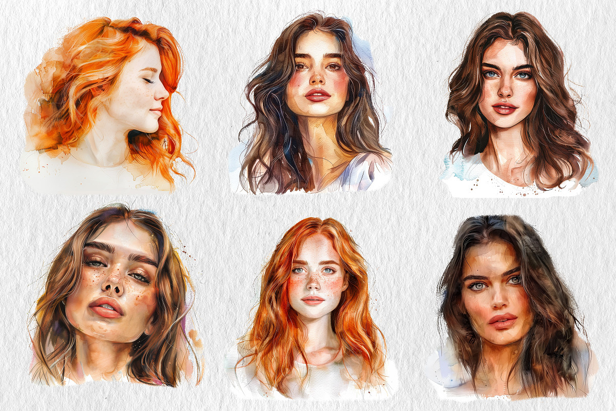 Watercolor women portraits, a Graphic by Norse Studio (Photo 3 of 3)