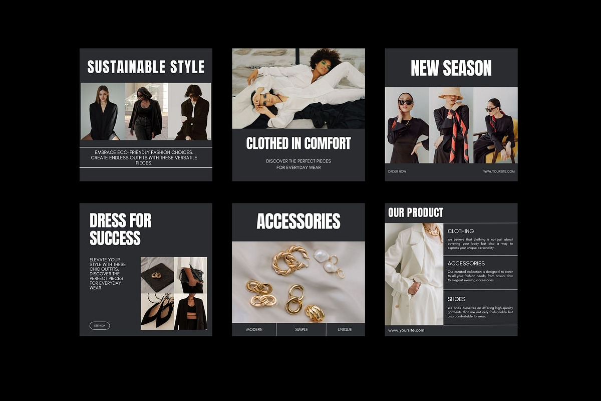 Fashion Instagram Templates, a Social Media Template by KeronnArt (Photo 10 of 10)