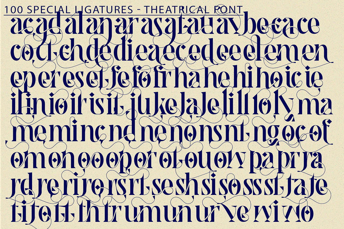 Theatrical Elegant - Ligatures Font, a Serif Font by 177Studio (Photo 8 of 8)