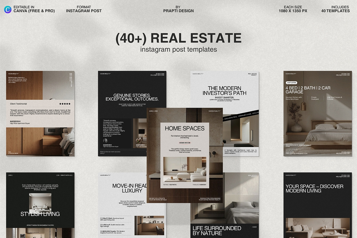 Real Estate Social Media Post Kit, a Social Media Template by Prapti Design (Photo 1 of 10)