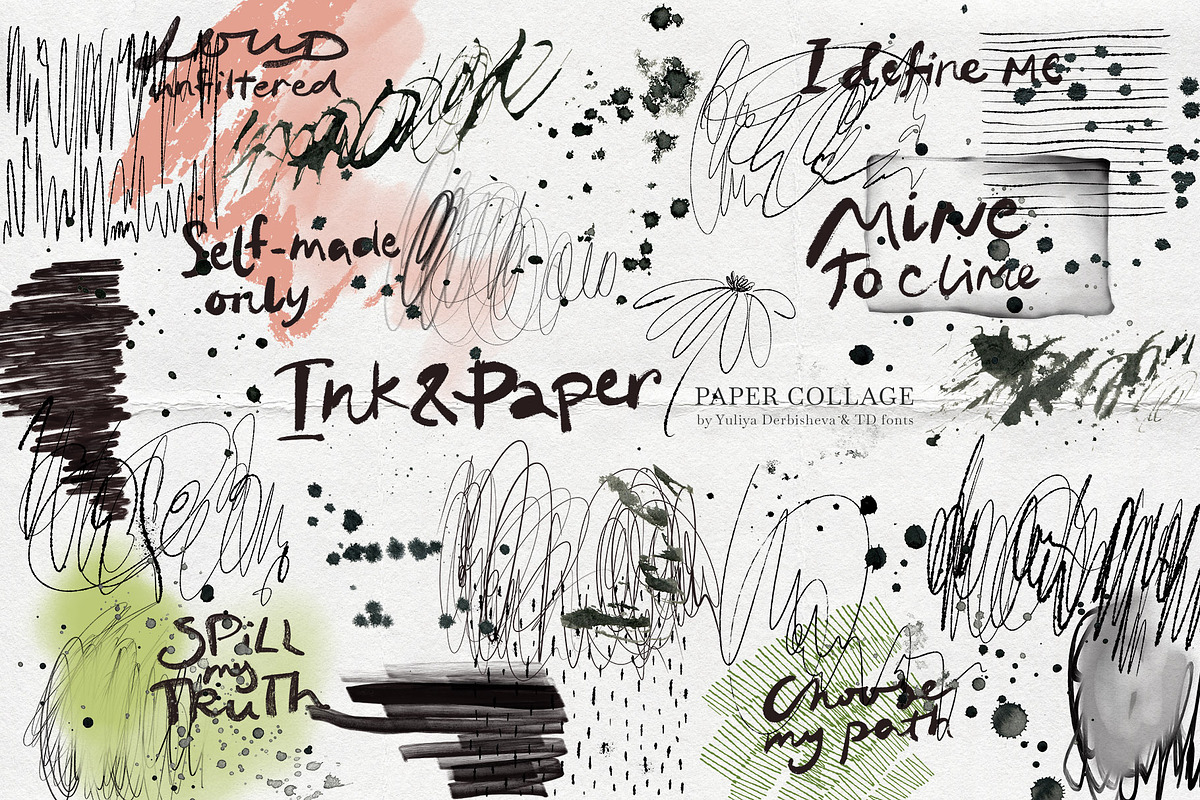 Ink Paper collage elements scraps, an Object Graphic by TD fonts (Photo 10 of 13)