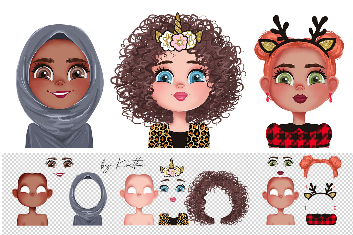 Girls portrait creator! NEW UPDATE!, a Person Illustration by Yana Lesiuk (Photo 3 of 10)