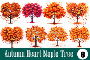 Autumn Heart Maple Tree, an Illustration by Wow Magic