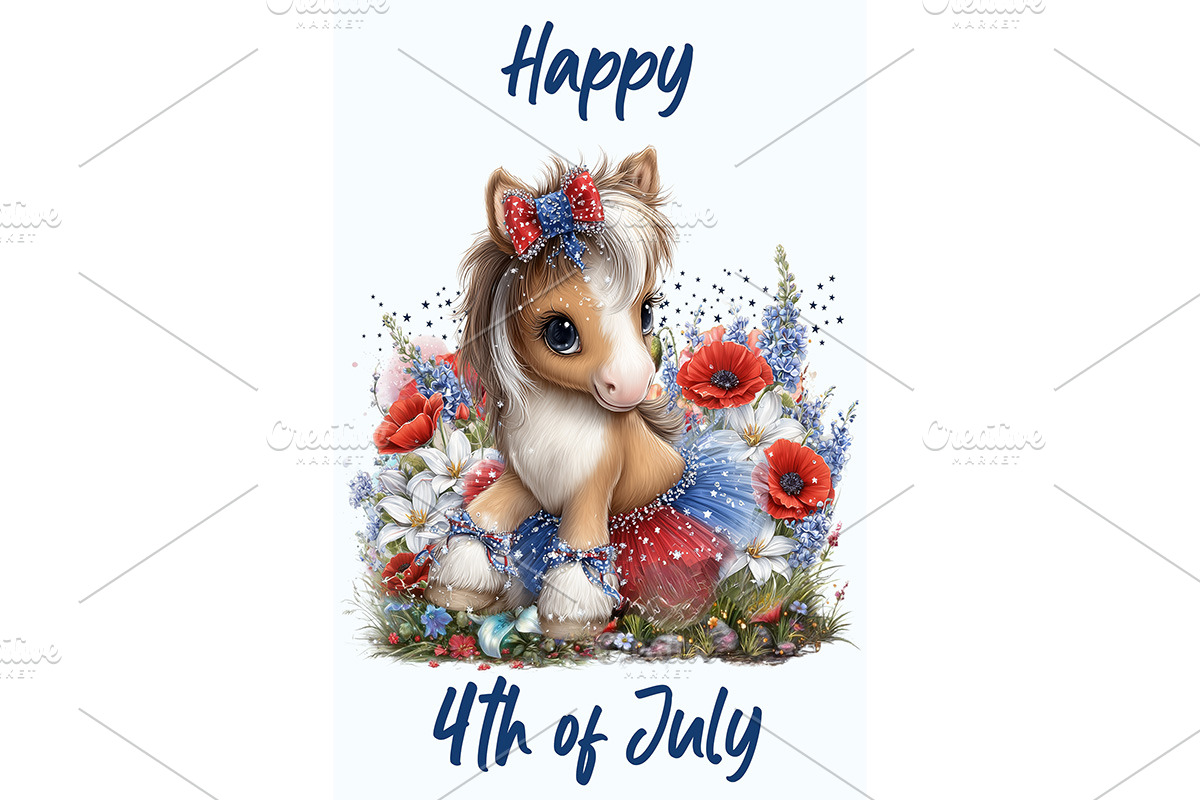 Pony Illustration for Nursery Decor, an Animal Illustration by Art Paradise Studios