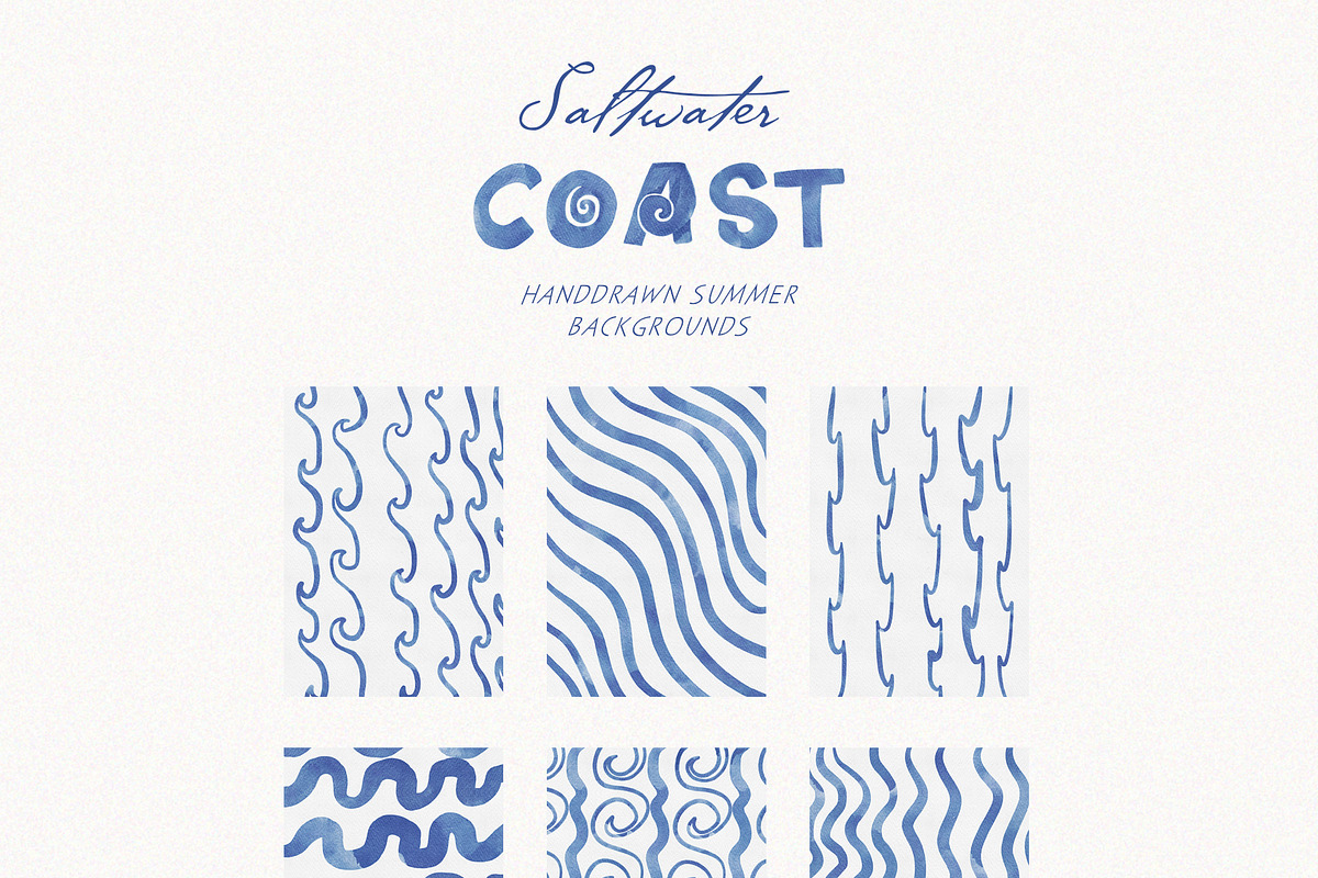 Salwater Coast Blue Icons & Frames, an Illustration by SunnyAfternoons (Photo 9 of 10)