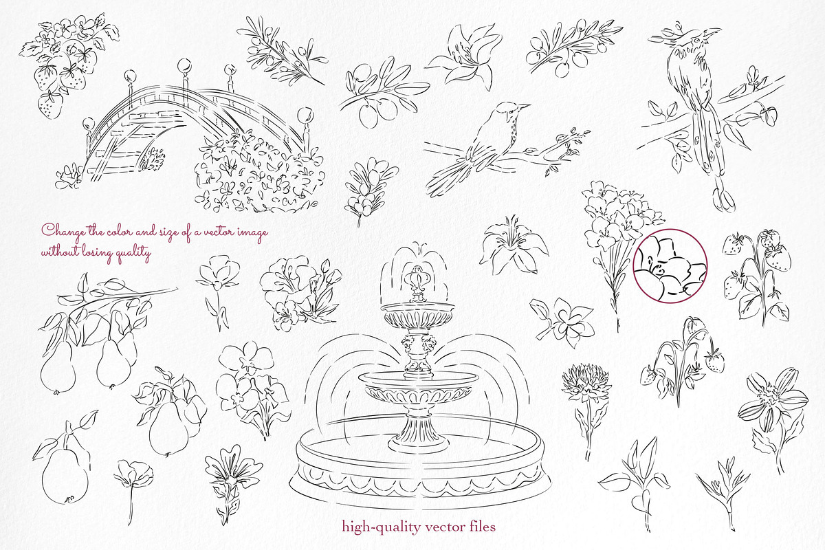 Rooted Romance. Wedding Line Art Kit, an Object Graphic by Mio Buono (Photo 5 of 16)
