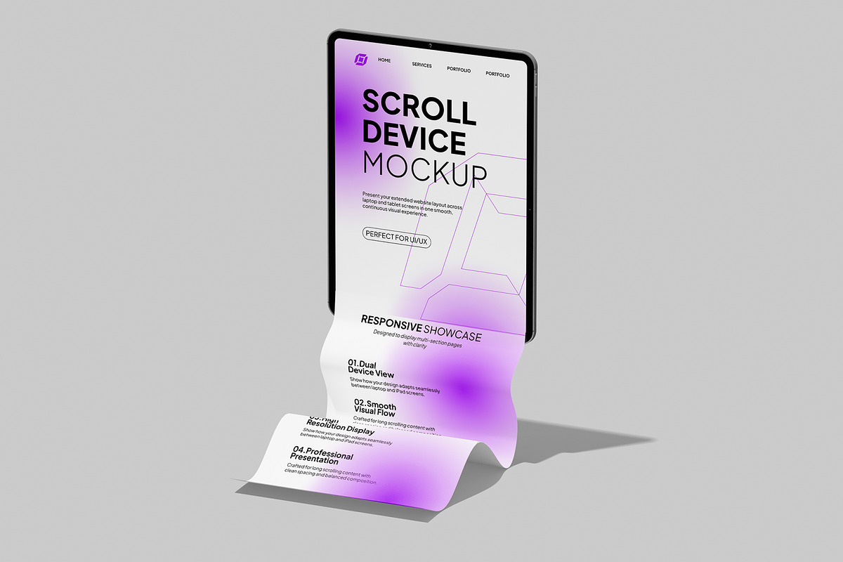 Long Scroll Ipad Mockup, an iPad Mockup by Unerispace (Photo 2 of 5)