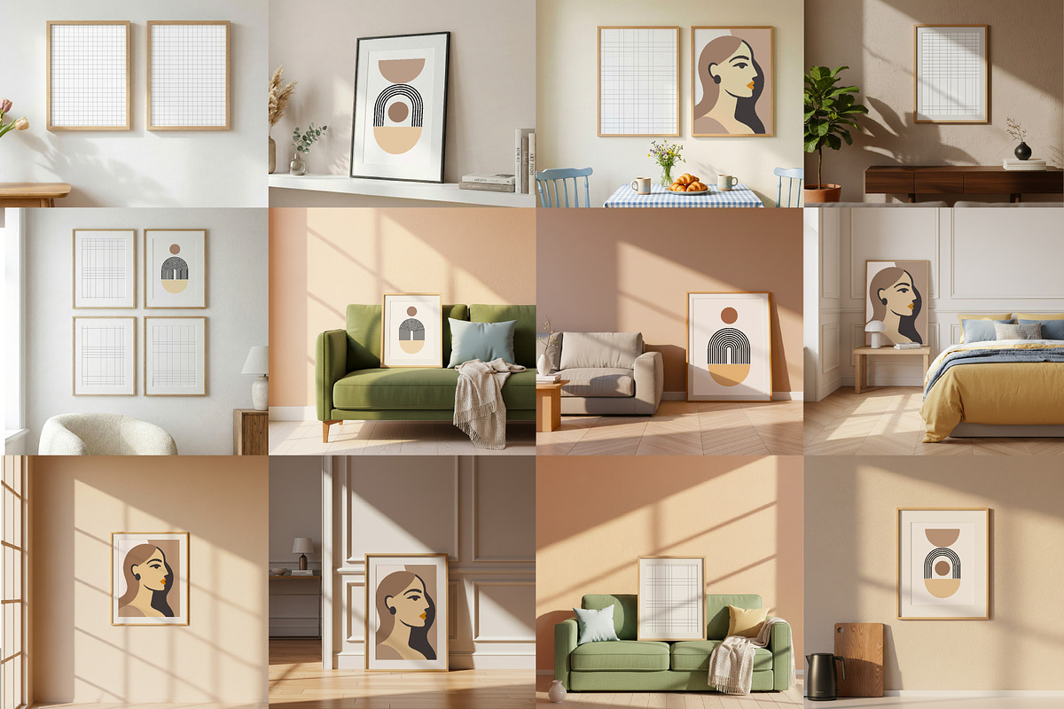 Modern Boho Frame Mockup Pack 30 PSD, a Mockup by DreamoraArt (Photo 5 of 7)