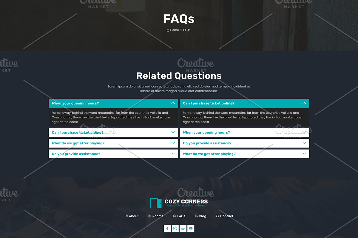 Escape Rooms & Quest Game Template, a WordPress Template by HasnainDEV (Photo 5 of 8)
