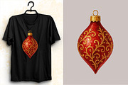 Red Gold Christmas Ornaments Clipart, an Illustration by SVGArt (Thumbnail 6 of 8)
