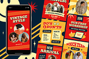 Red Vintage Fashion Sale Instagram, a Social Media Template by Aiyari Graphic (Thumbnail 1 of 5)