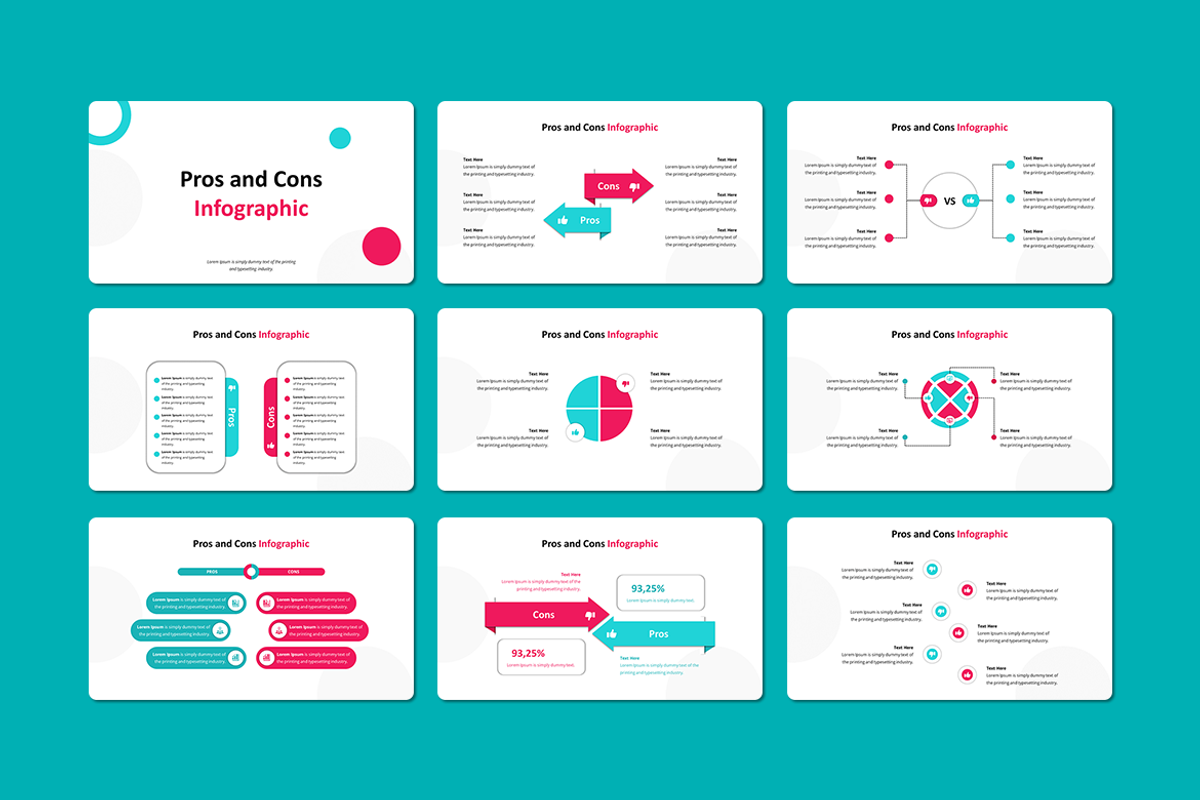Pros and Cons Infographic PowerPoint, a Presentation Template by QR Design Studio (Photo 2 of 3)