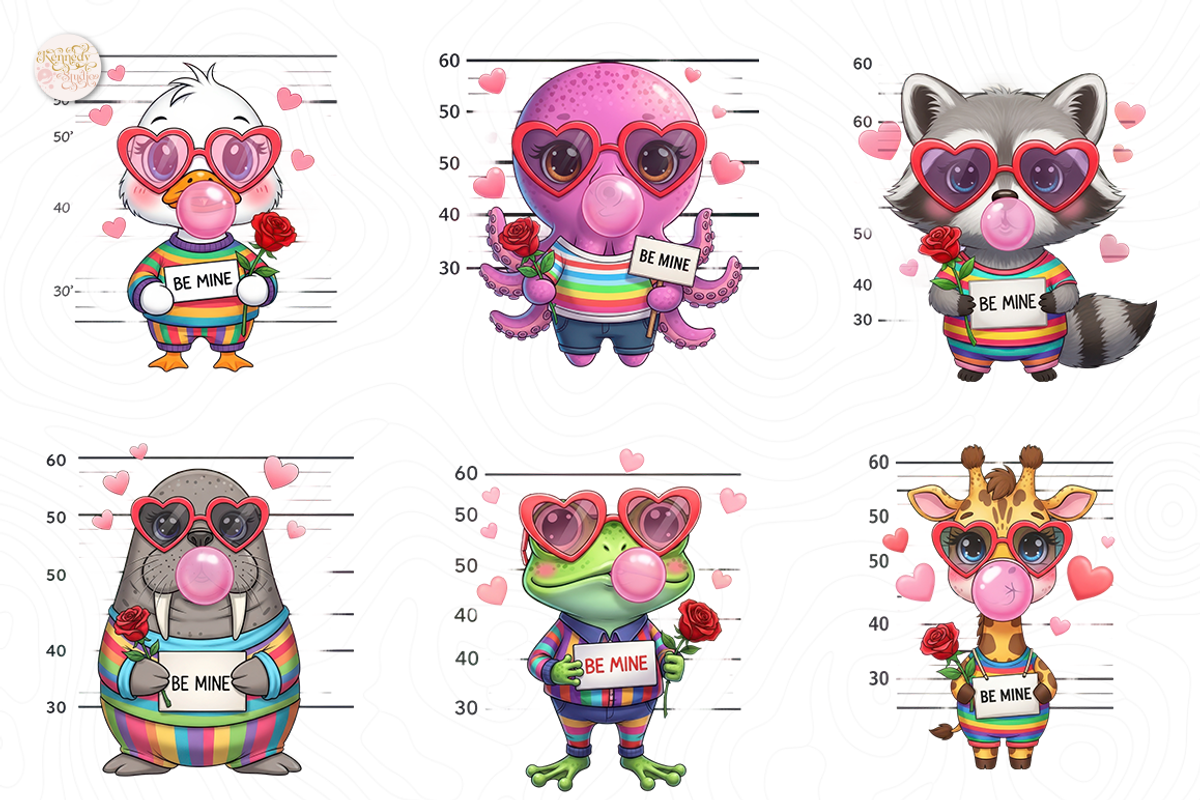 Love Beasts PNG Clipart Set – Cute, an Animal Illustration by KennedyStudio (Photo 3 of 5)