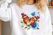 Butterfly Flowers Sublimation Clipar, an Illustration by Designworld (Thumbnail 3 of 5)