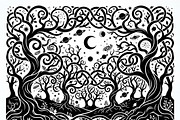 50 Mystical Galaxy Forest Silhouette, a Technology Illustration by Amazin_art (Thumbnail 17 of 21)