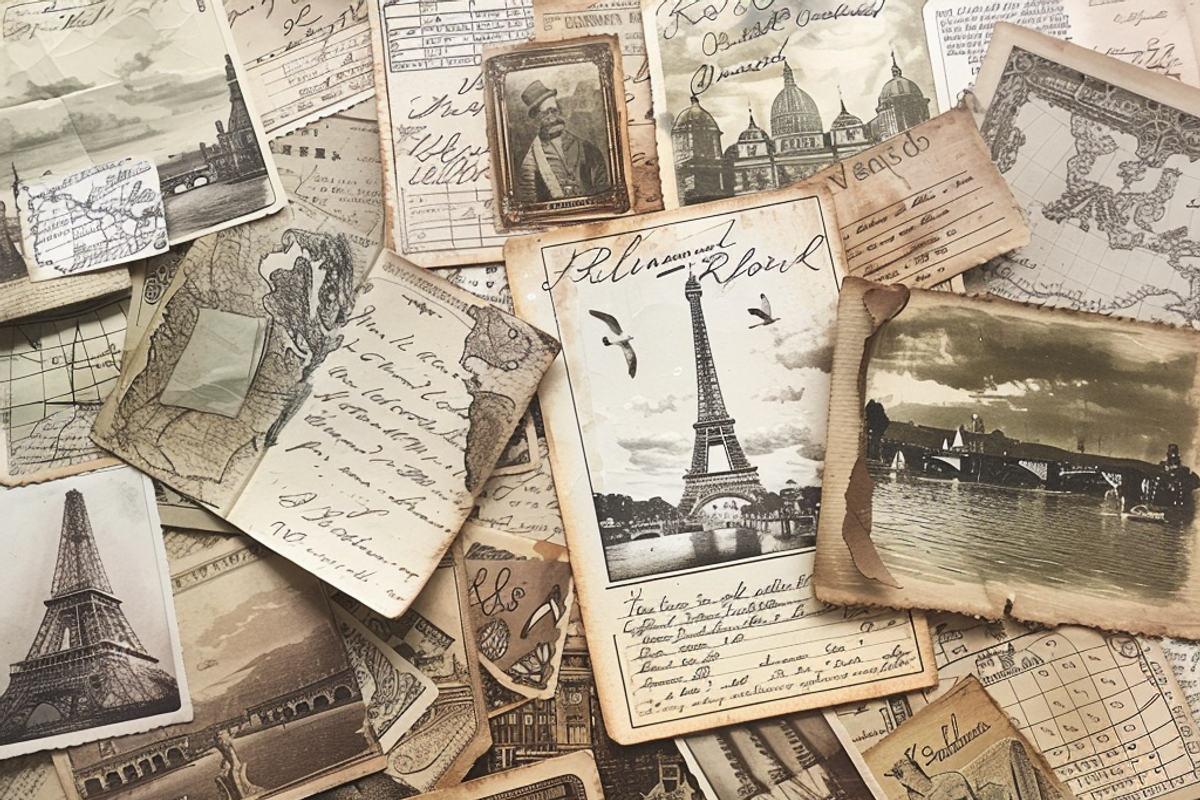 Vintage Travel Postcards, a Pattern Graphic by Printable Treasure (Photo 2 of 7)
