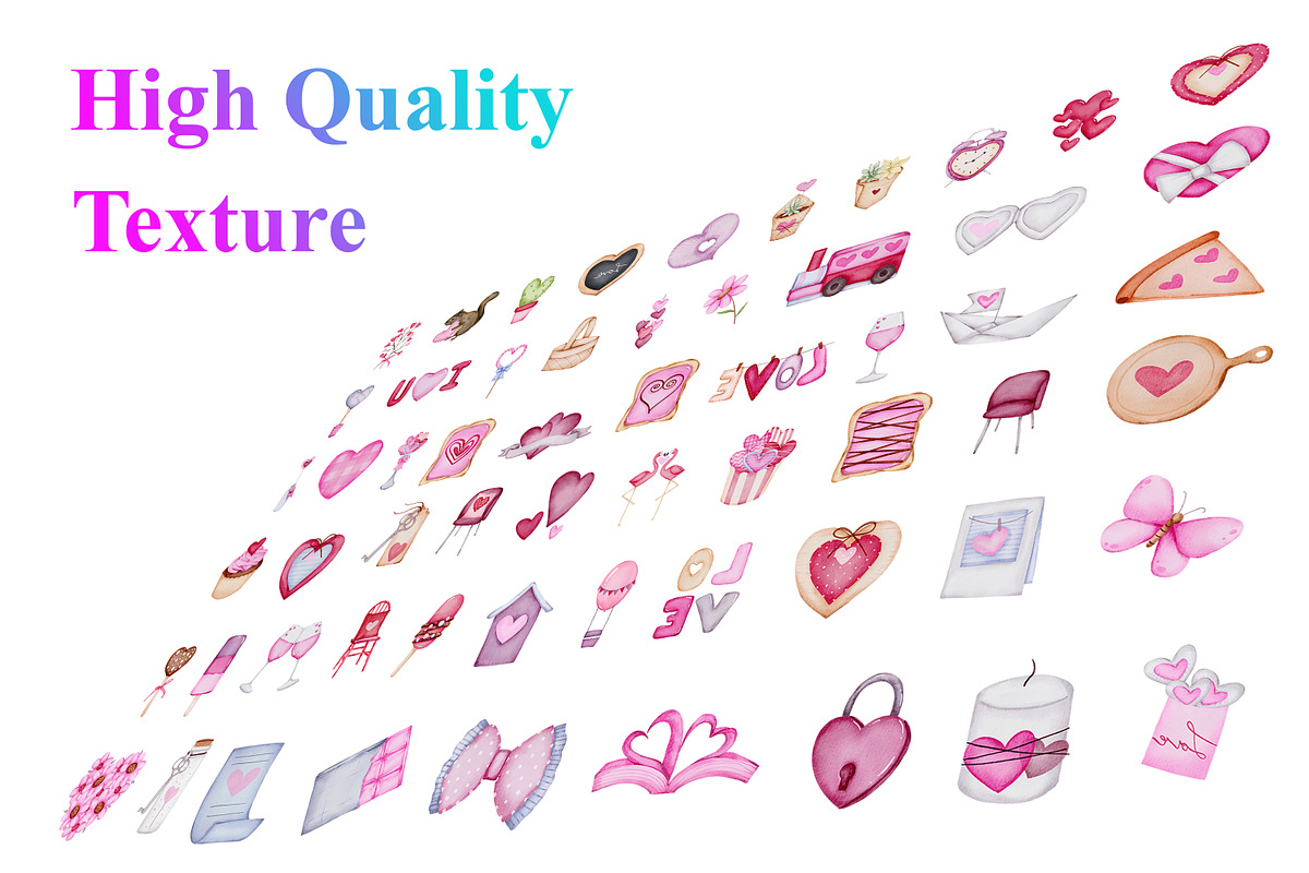Valentine Watercolor Clipart Bundle, a Decorative Illustration by Digital Studio (Photo 2 of 7)
