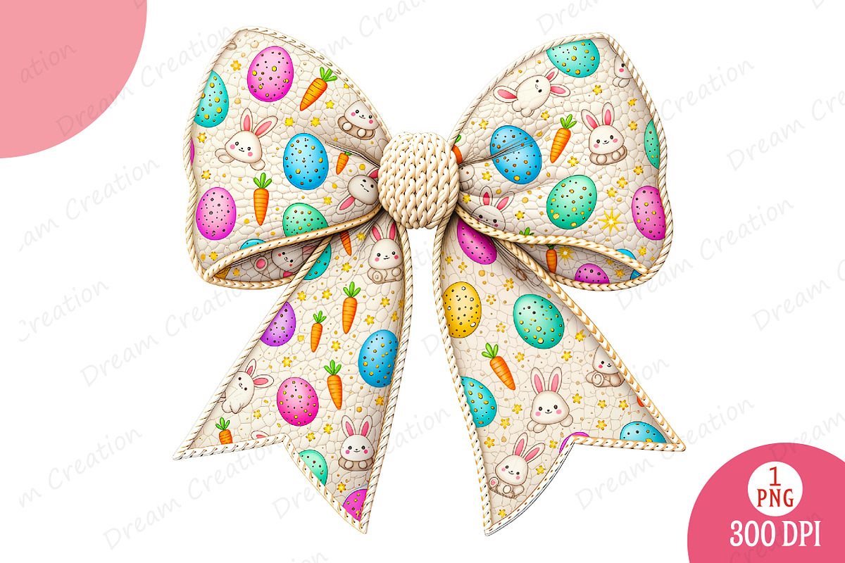 Yarn Crochet Easter Coquette Bow PNG, an Illustration by Dream Creation (Photo 1 of 4)