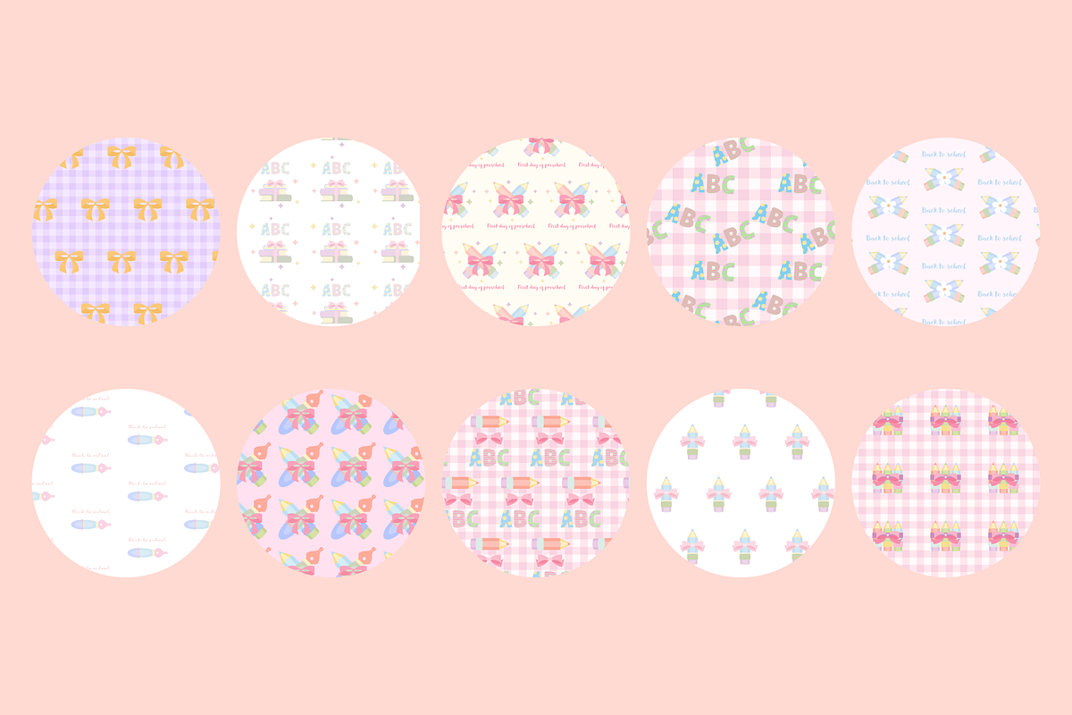 Back to School Pastel Patterns, a Pattern Graphic by Digitaliya (Photo 3 of 6)