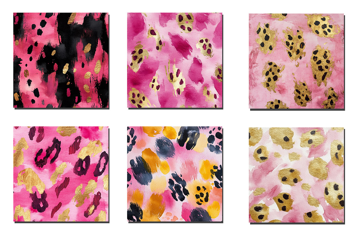 Pink and Gold Leopard Digital Paper, an Illustration by Designworld (Photo 5 of 5)