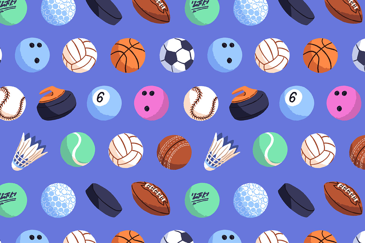 Balls for sports games set, patterns, a Sport Illustration by PaperTrident (Photo 5 of 5)