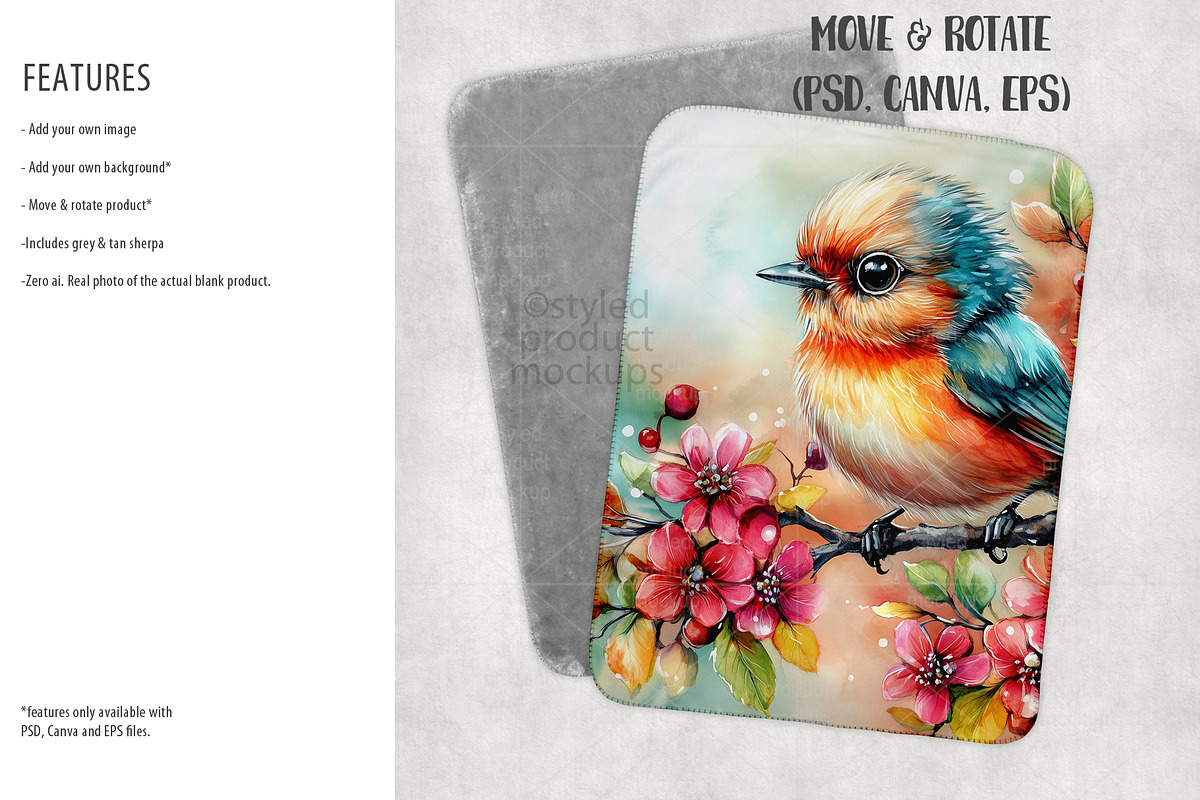 Sherpa Baby Blanket Mockup Bundle, a Household Mockup by StyledProductMockups (Photo 8 of 9)