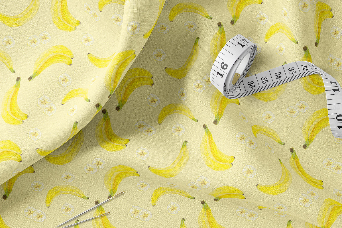 Watercolor Banana Seamless Pattern, a Pattern Graphic by Oksana Dovhopol Art (Photo 6 of 11)