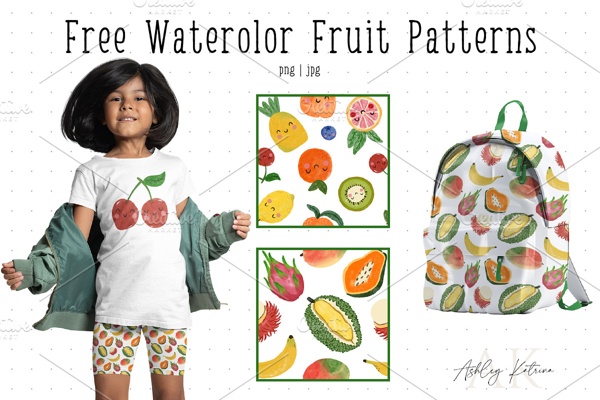 Watercolor Fruit with & without Face, a Food Illustration by Ashley Katrina (Photo 7 of 10)