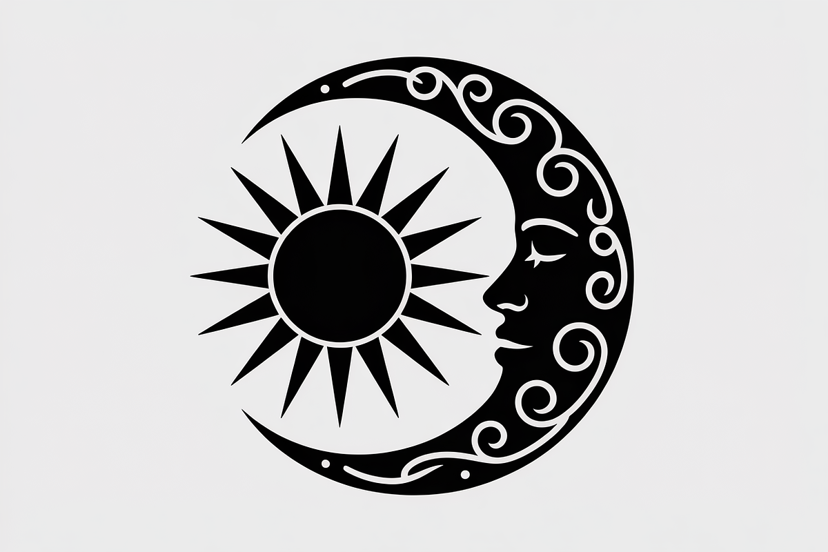 sun and moon surrounded by flowing, an Illustration by Amazin_art (Photo 15 of 25)