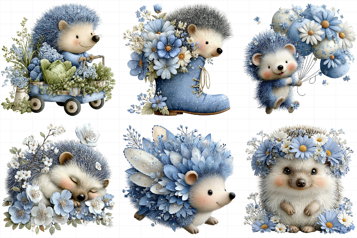 Whimsical Spring Hedgehog Clipart, an Illustration by Daily.Designs (Photo 7 of 8)