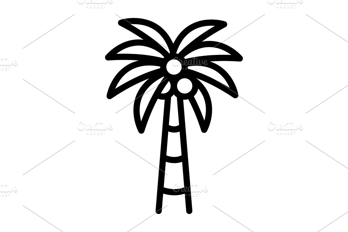 Palm tree black icon, an Outline Icon by Creative priyanka