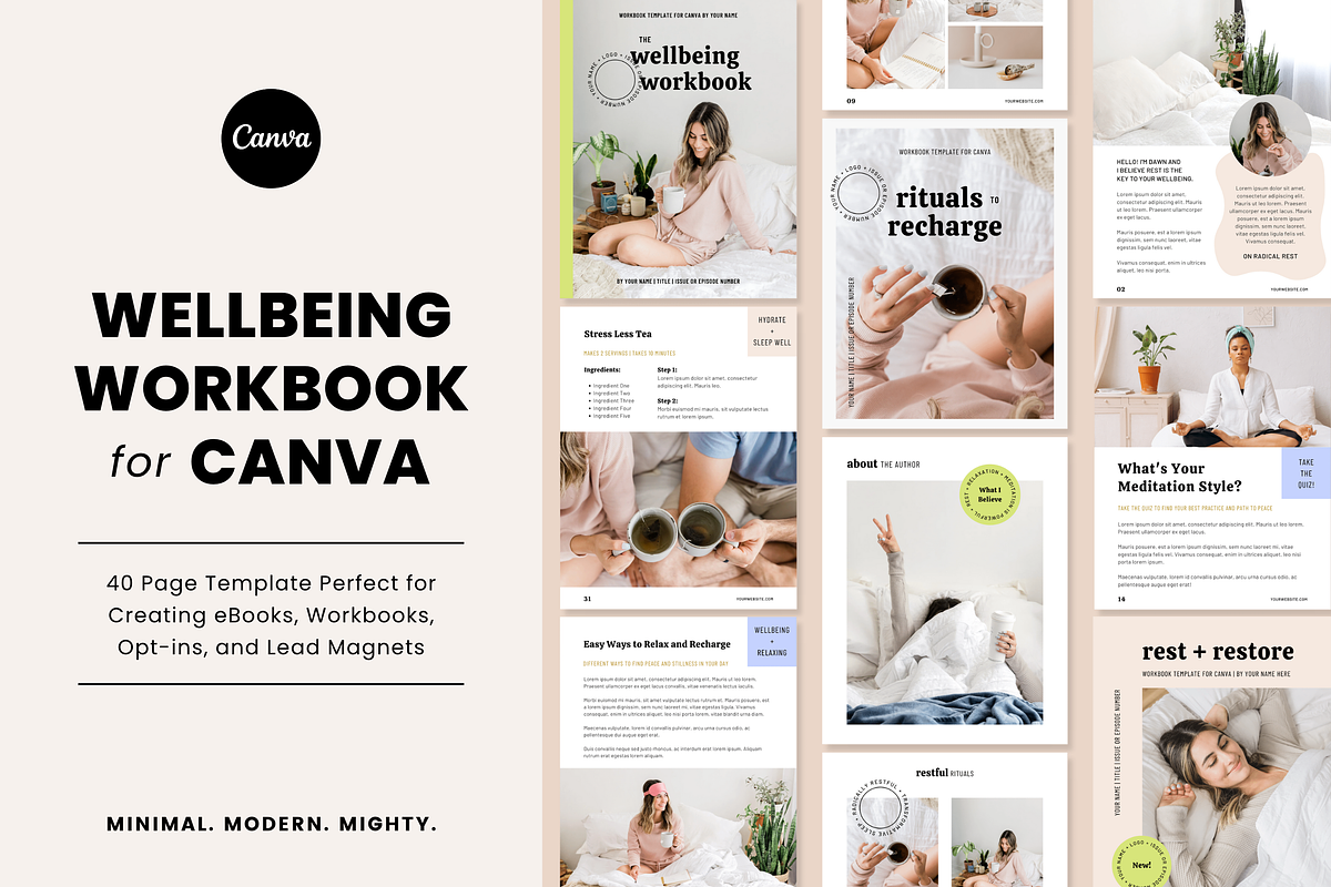 DAWN | Wellbeing Workbook for Canva, a Magazine Template by Erin Cassidy (Photo 1 of 11)