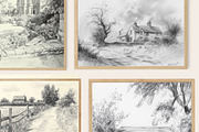 Vintage Landscapes Prints Bundle, a Background Graphic by Artemsky (Thumbnail 7 of 10)