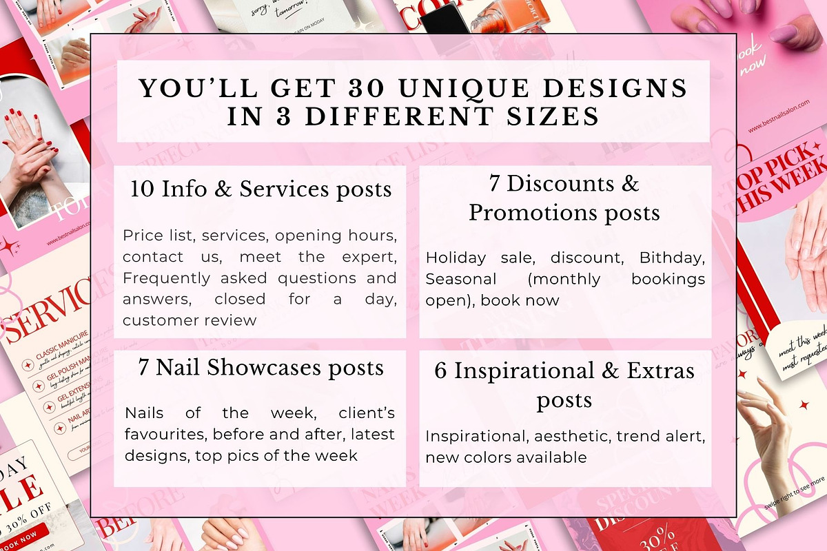 Nail Salon Social Media Templates, a Social Media Template by Anna Design Studio (Photo 12 of 15)